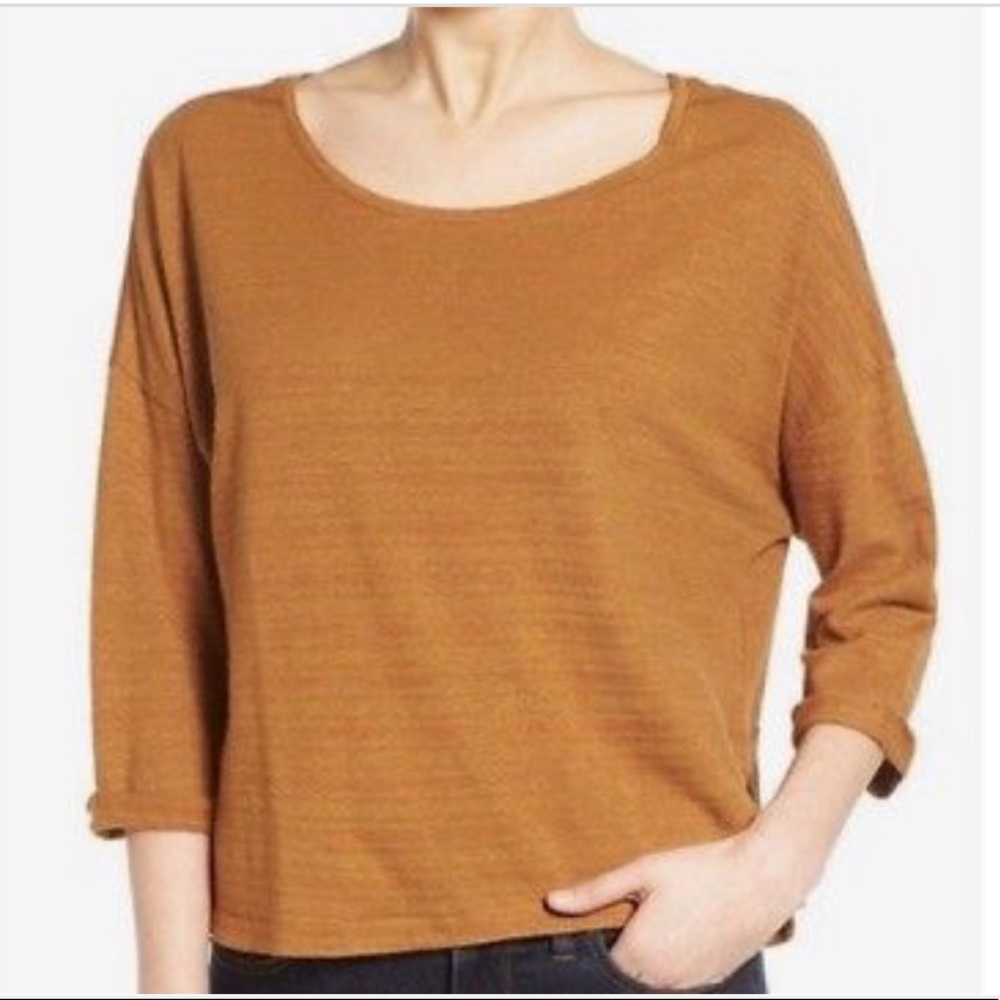 Madewell 3/4 Mustard Audio Tee.